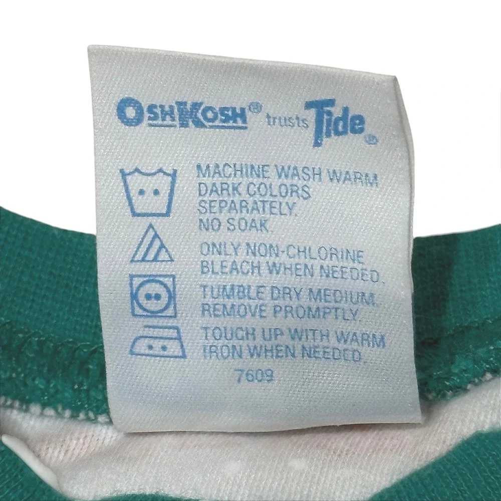 Vintage Baby B'Gosh Repair Shop Car Print Short Sleeve Bodysuit Green 3-6 Months